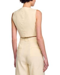 Sandro Cangie Linen-Blend Top