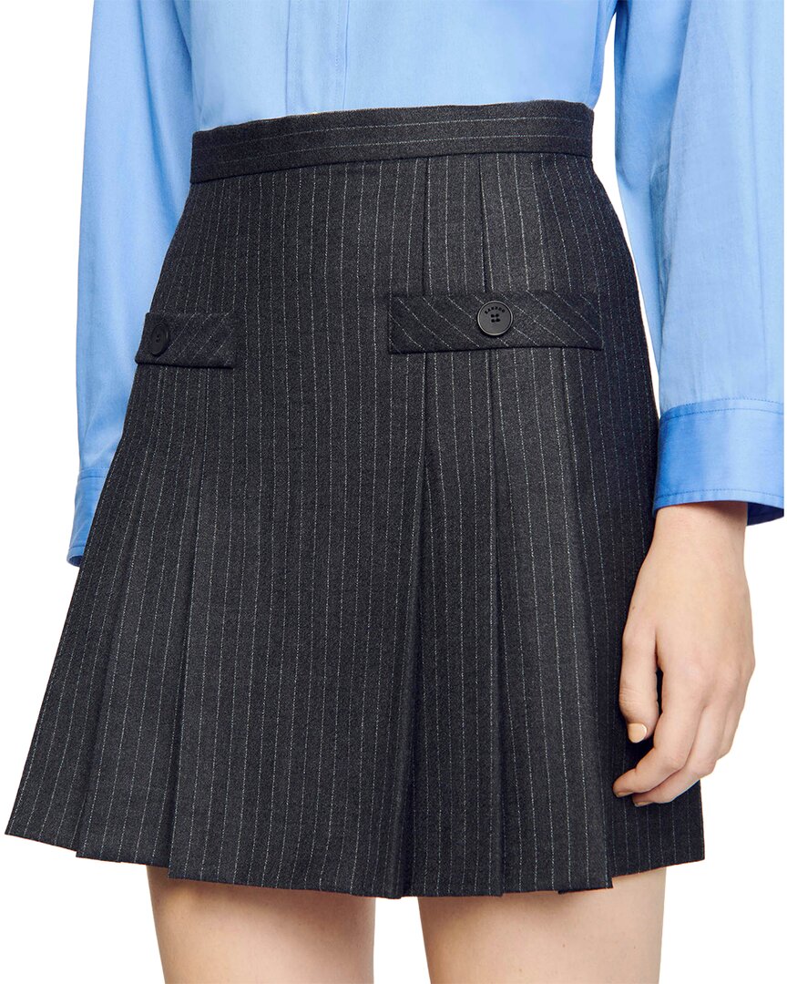Sandro Omen Wool Skirt
