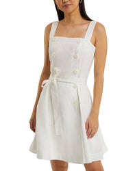 Draper James Kylie Sleeveless Love Circle Linen Mini Dress