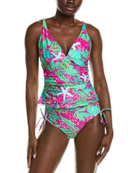 Stella Parker 2Pc Draped Over The Shoulder Tankini Set