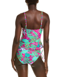 Stella Parker 2Pc Draped Over The Shoulder Tankini Set