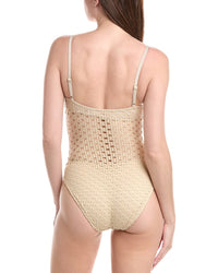 Carmen Marc Valvo Scoop Neck One-Piece