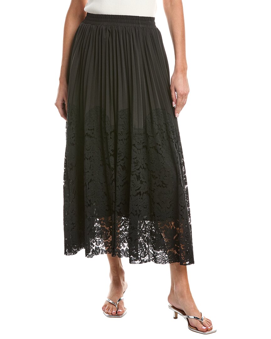 Gracia A-Line Pleated Detail Bottom Lace Skirt