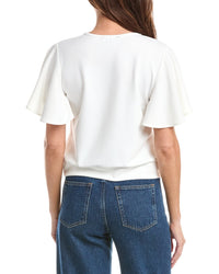 Gracia Crystal Embroidered Crewneck Top