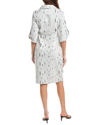 Gracia Wrap Denim V Collar Neck Dress