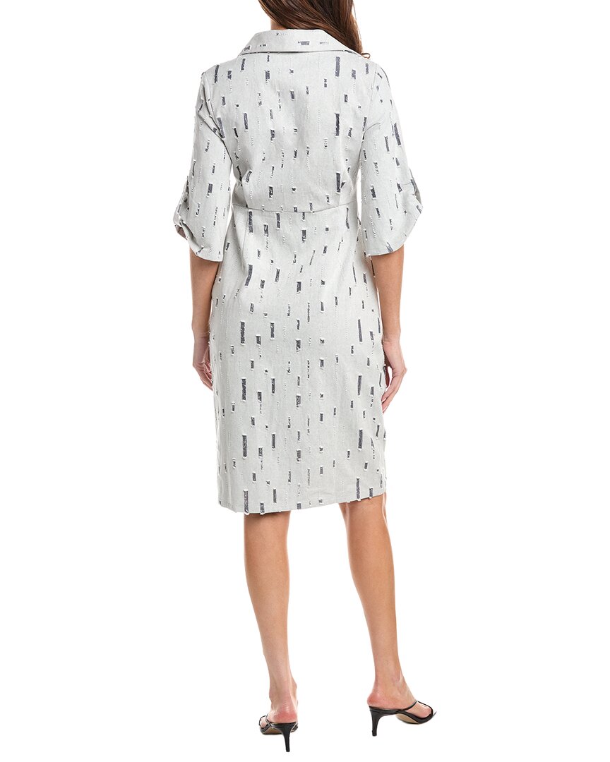 Gracia Wrap Denim V Collar Neck Dress