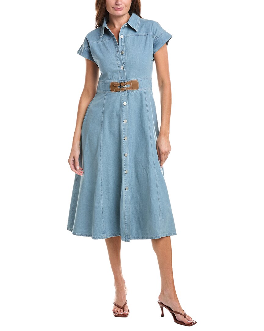 Gracia Sleeveless Front Button Open Denim Shirtdress