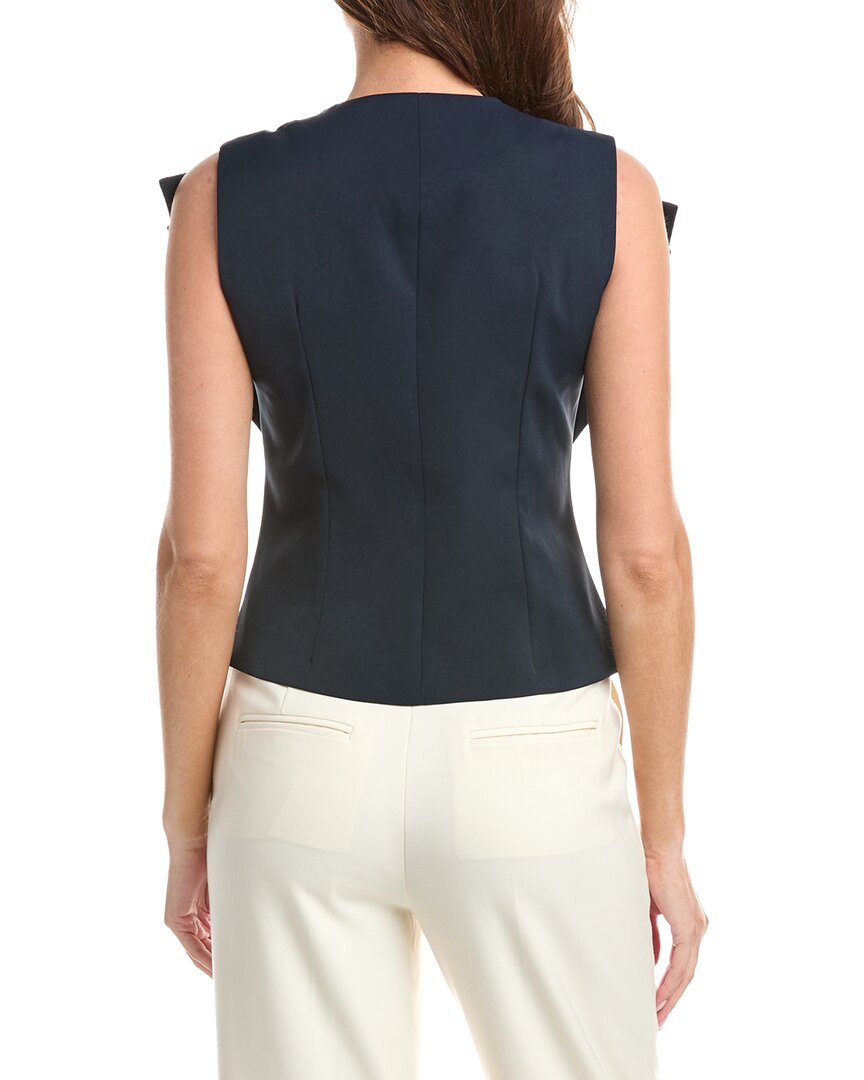Gracia Ruffle Front Button Down Sleeveless Jacket