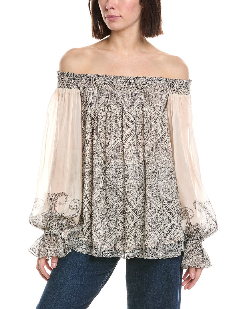 Hemant & Nandita Hemant & Nandita Smocked Detail Off-Shoulder Top