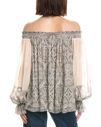 Hemant & Nandita Hemant & Nandita Smocked Detail Off-Shoulder Top