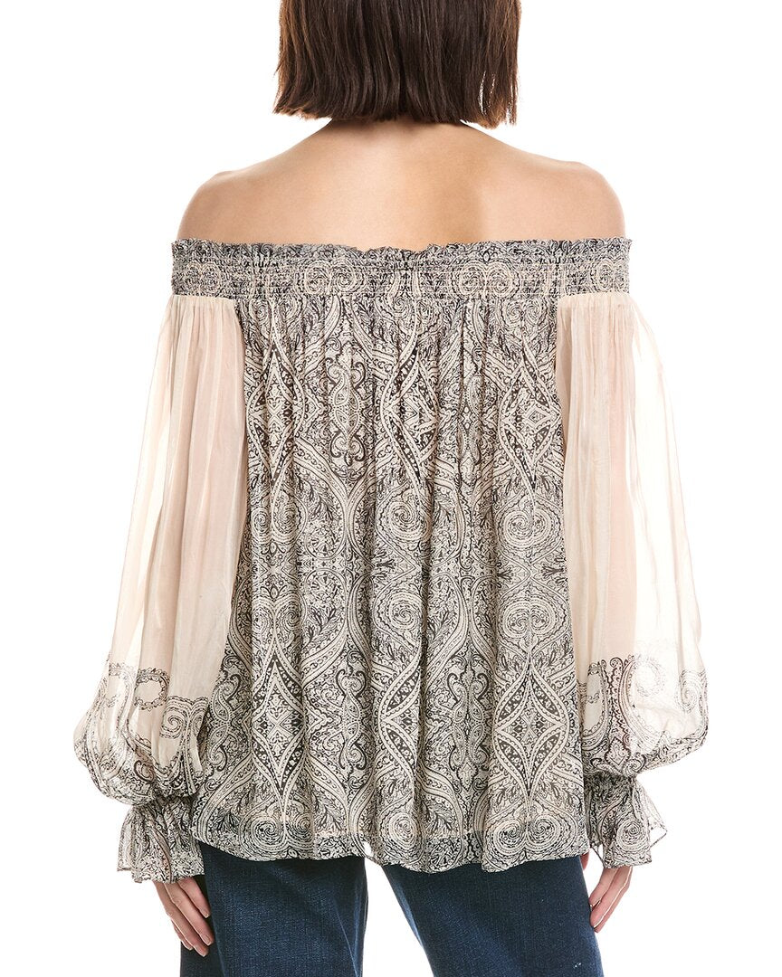 Hemant & Nandita Hemant & Nandita Smocked Detail Off-Shoulder Top