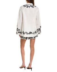 Hemant & Nandita Drop Shoulder Collared Linen-Blend Tunic