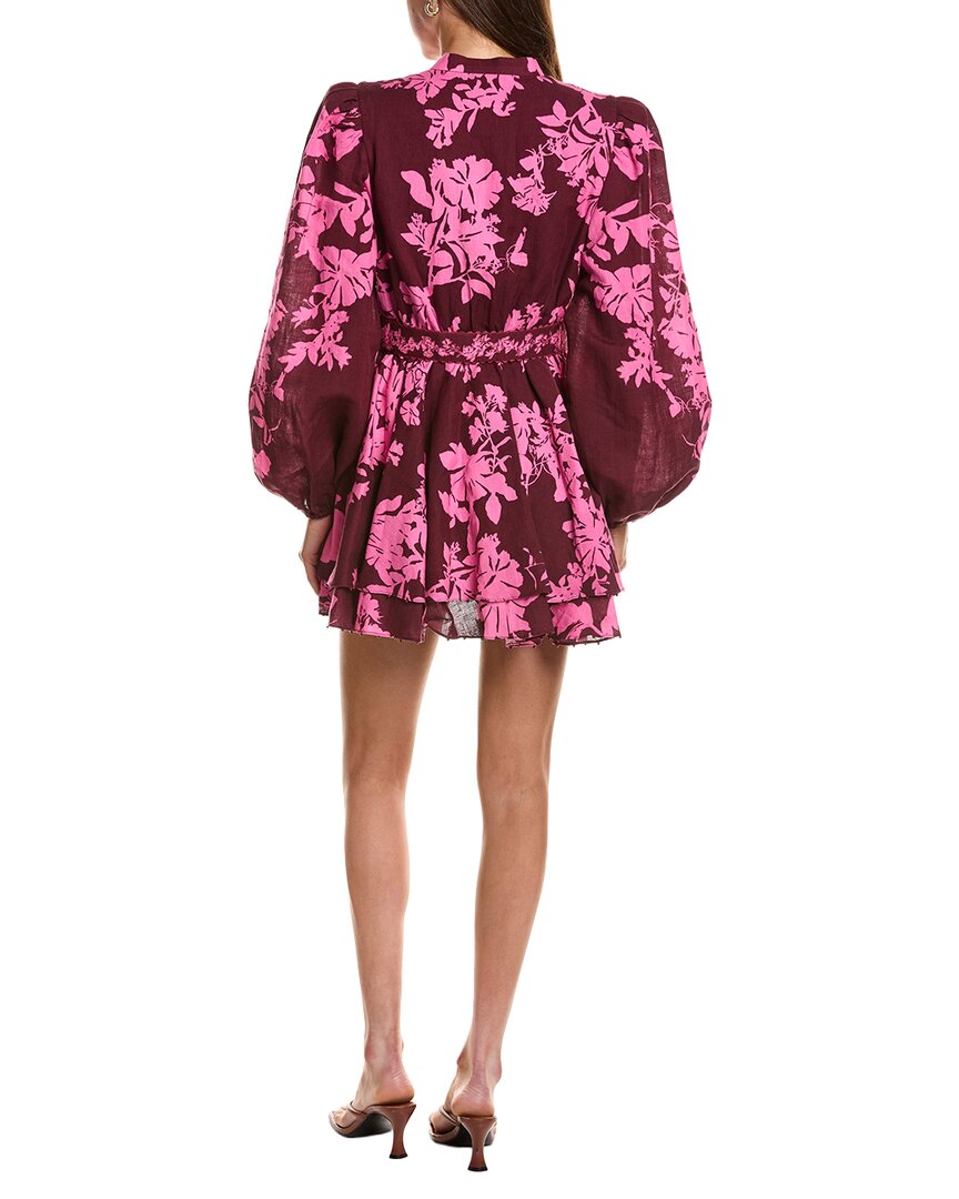 Hemant & Nandita Belted Linen-Blend Mini Dress