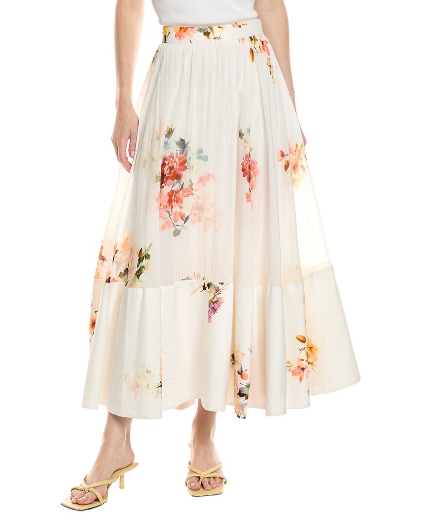 Hemant & Nandita Hemant & Nandita Midi Linen-Blend Skirt