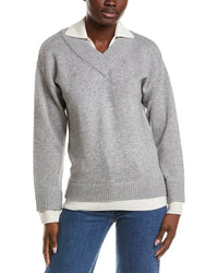 NAADAM Naadam Premium Wool & Cashmere-Blend Layered Polo Sweater