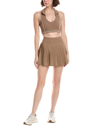 MARION Marion 2Pc Crop Polo Sports Bra & Skirt Set