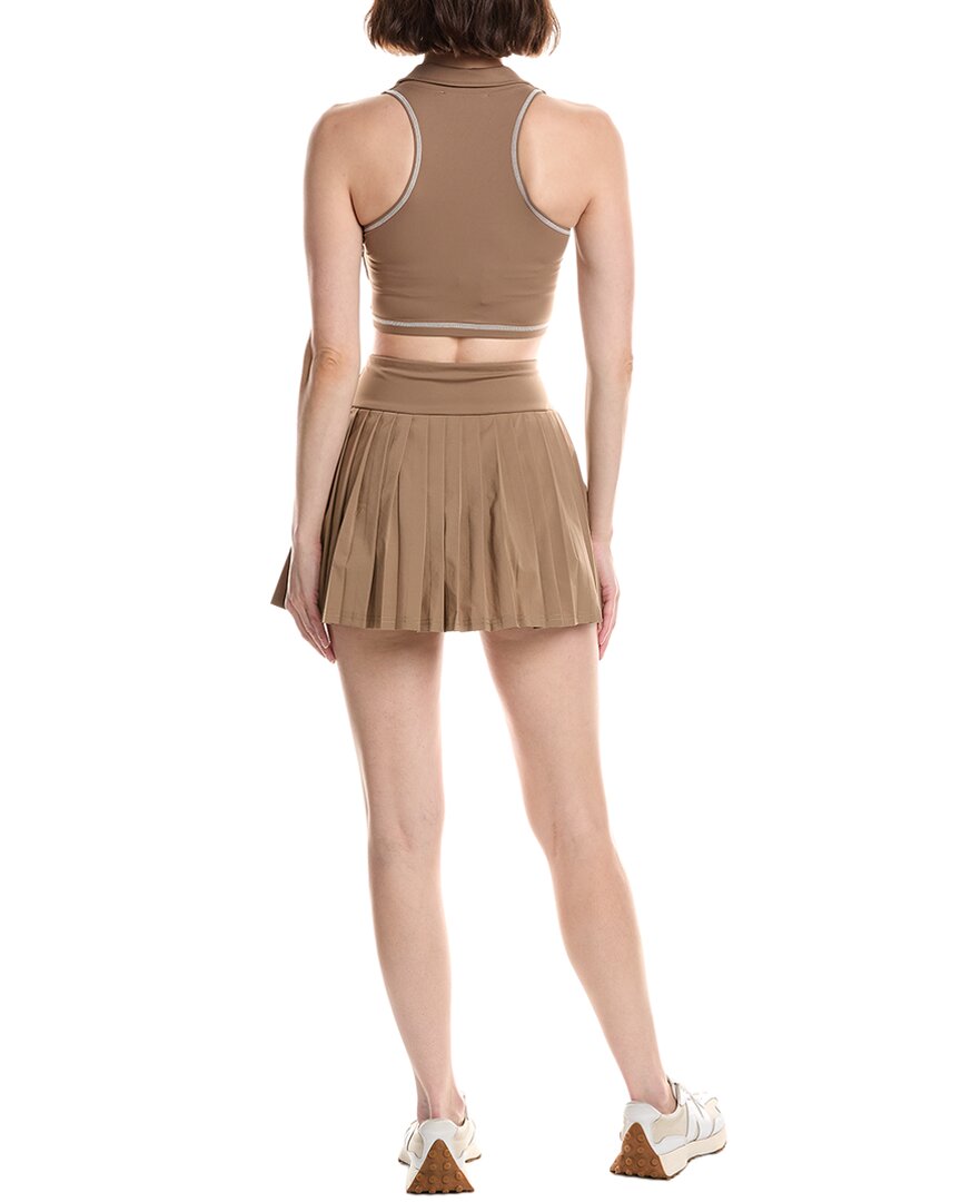 MARION Marion 2Pc Crop Polo Sports Bra & Skirt Set
