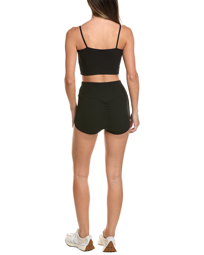 MARION Marion 2Pc 2In Crop Top & Ruched Biker Short Set