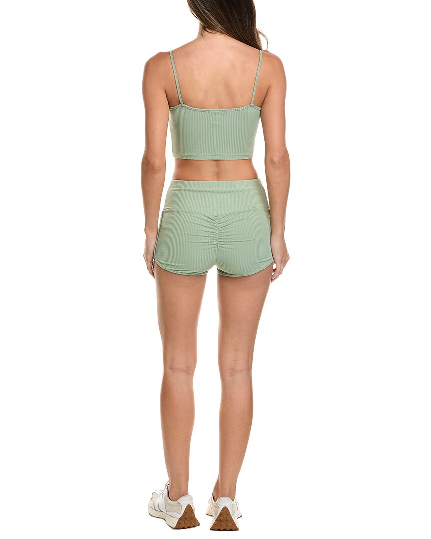 MARION Marion 2Pc 2In Crop Top & Ruched Biker Short Set