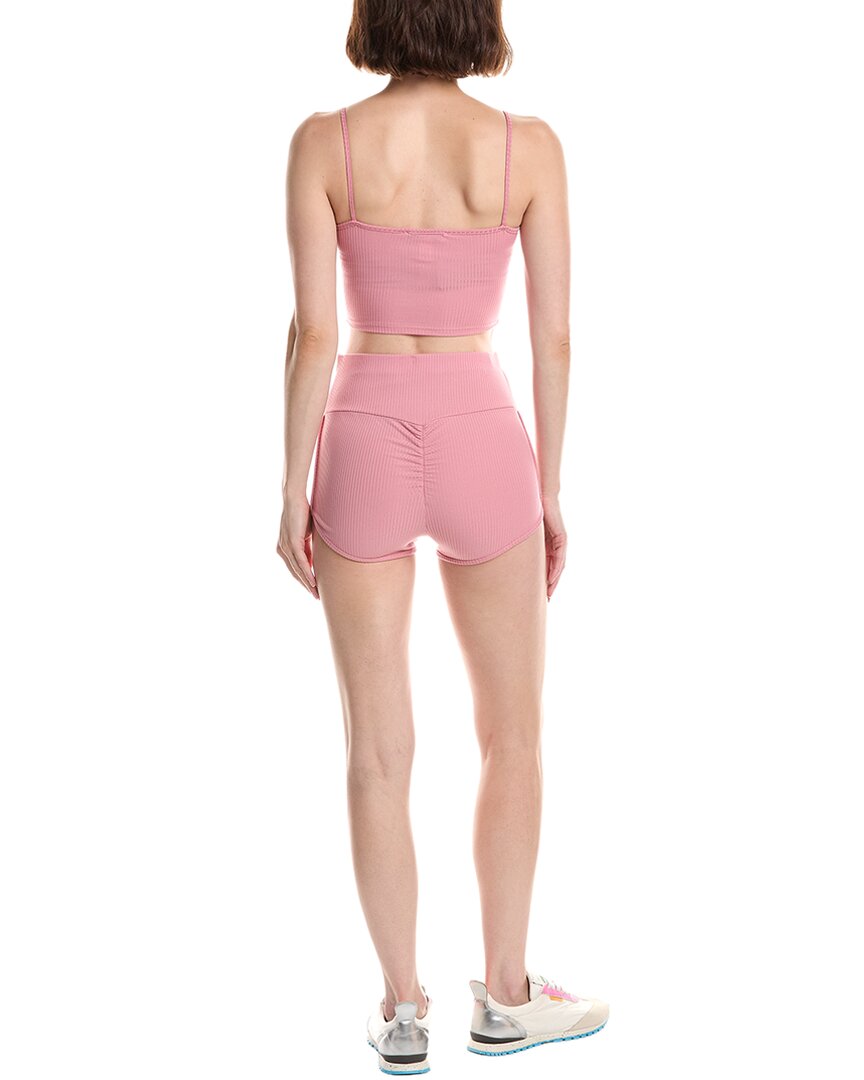 MARION Marion 2Pc 2In Crop Top & Ruched Biker Short Set
