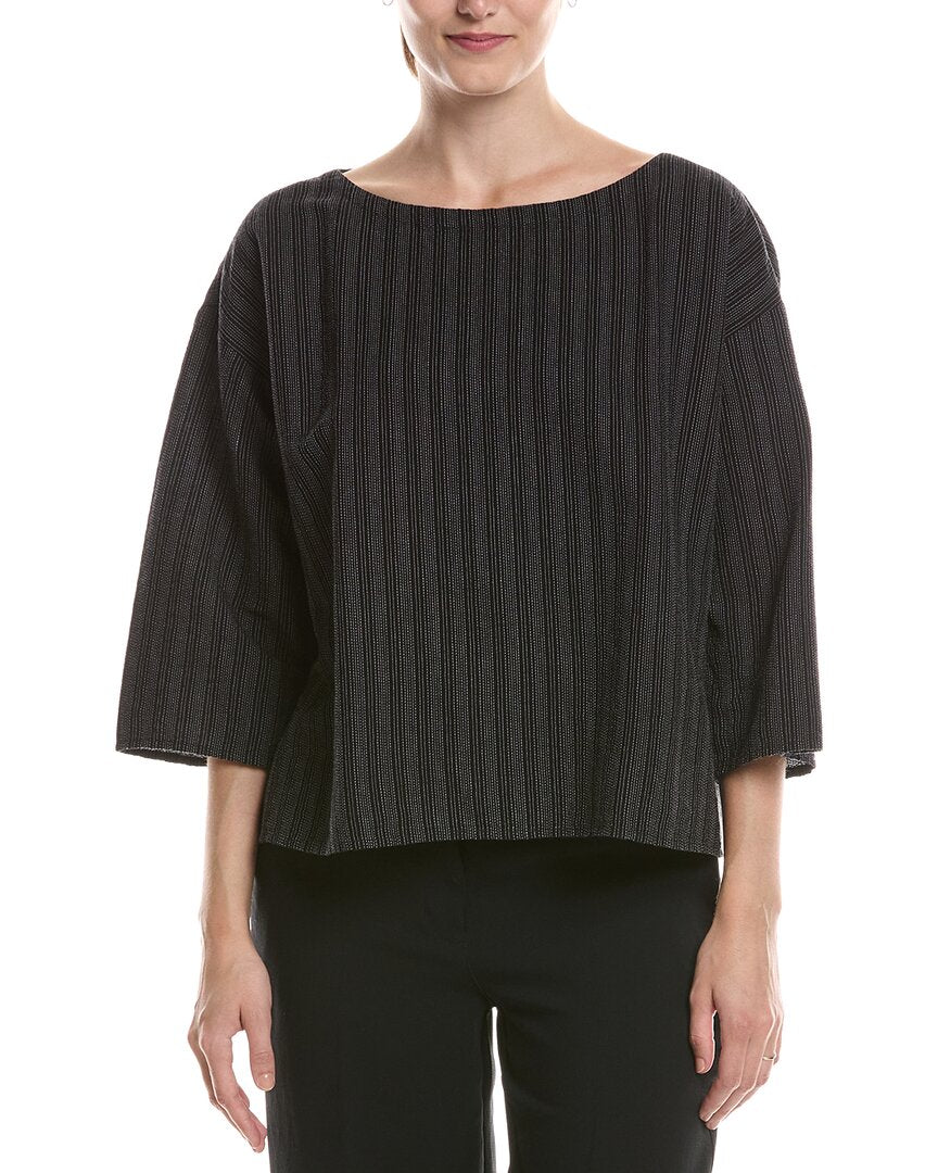 EILEEN FISHER Eileen Fisher Bateau Neck Box Top