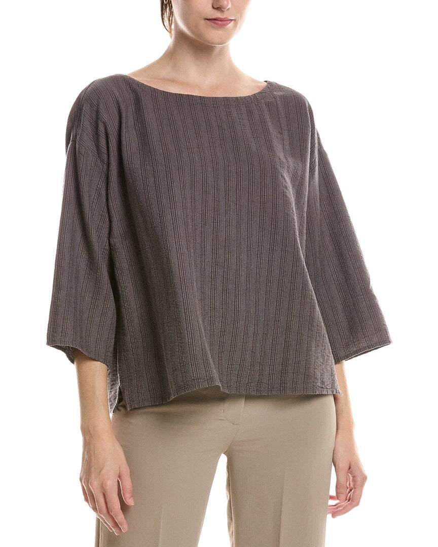 EILEEN FISHER Eileen Fisher Bateau Neck Box Top
