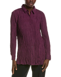 Eileen Fisher Classic Pleated Silk Shirt