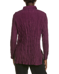 Eileen Fisher Classic Pleated Silk Shirt