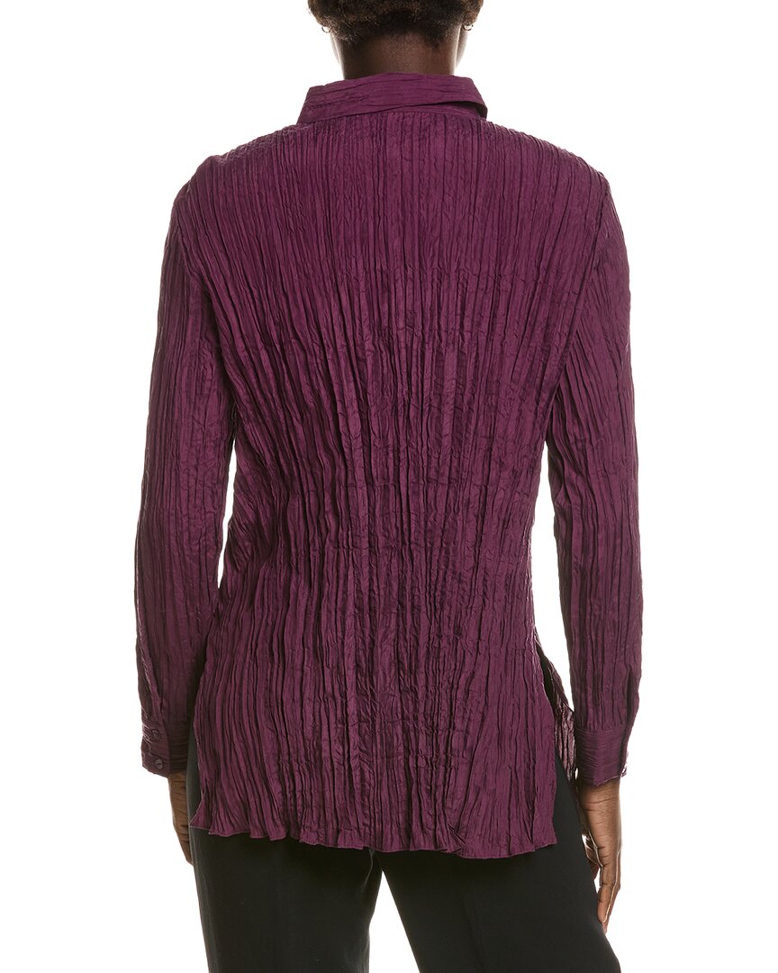 Eileen Fisher Classic Pleated Silk Shirt