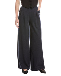 Simkhai Leroy Pleated Wide Leg Wool-Blend Pant
