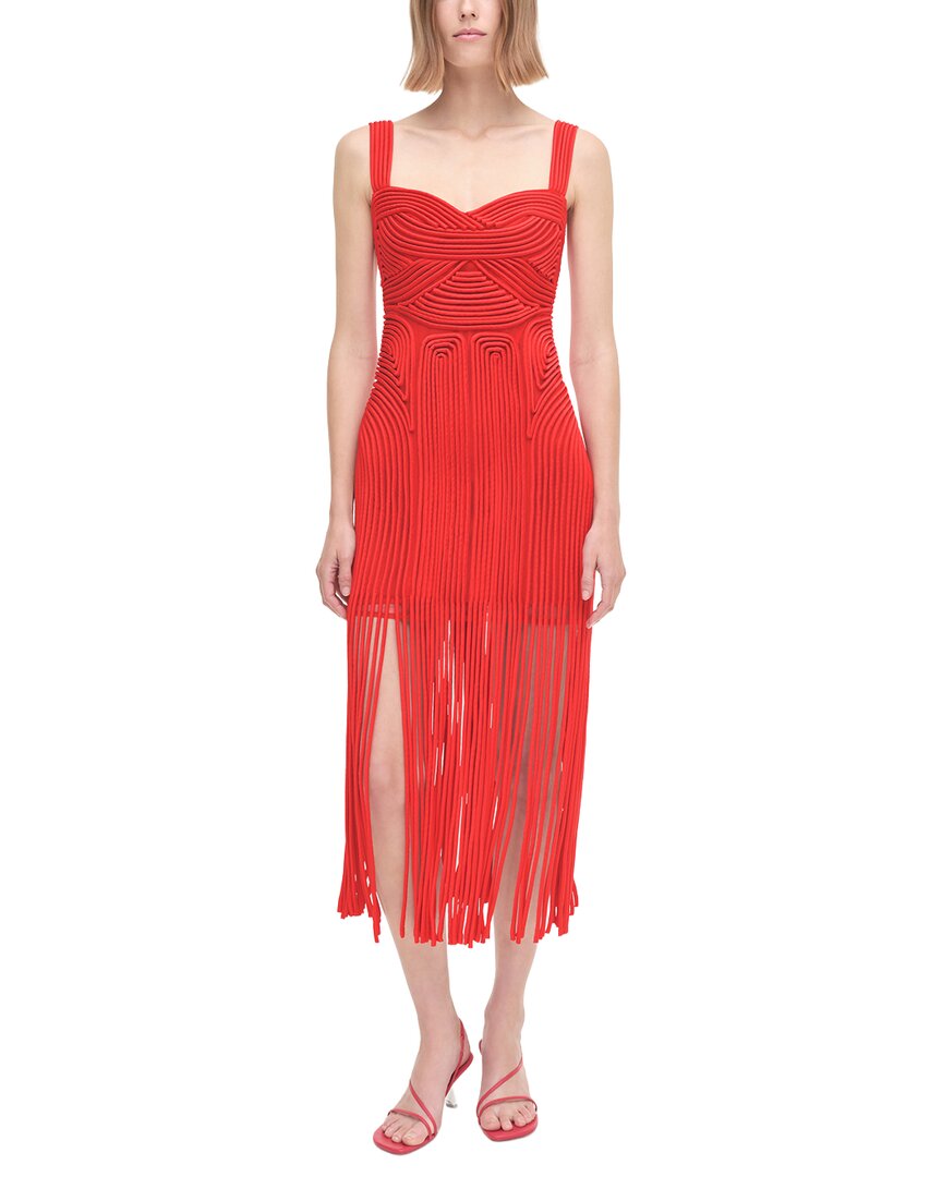 Simkhai Darby Fringe Hem Midi Dress