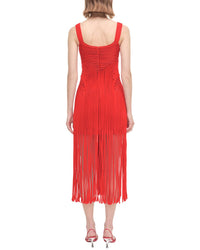 Simkhai Darby Fringe Hem Midi Dress