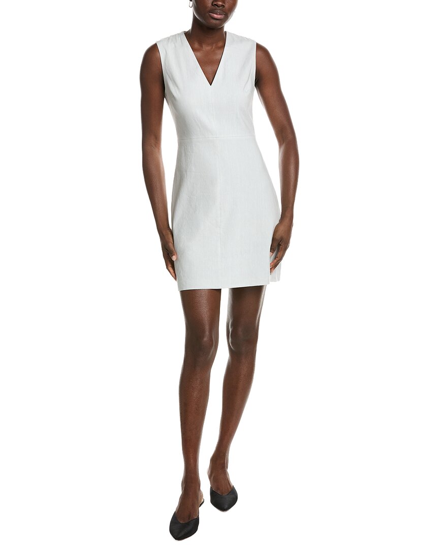 Theory Fitted Linen-Blend Sheath Dress