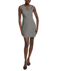 Theory Fitted Linen-Blend Sheath Dress