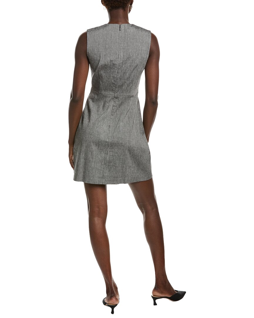 Theory Fitted Linen-Blend Sheath Dress