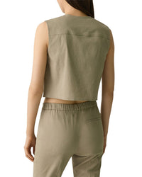 Theory Linen-Blend Trucker Vest