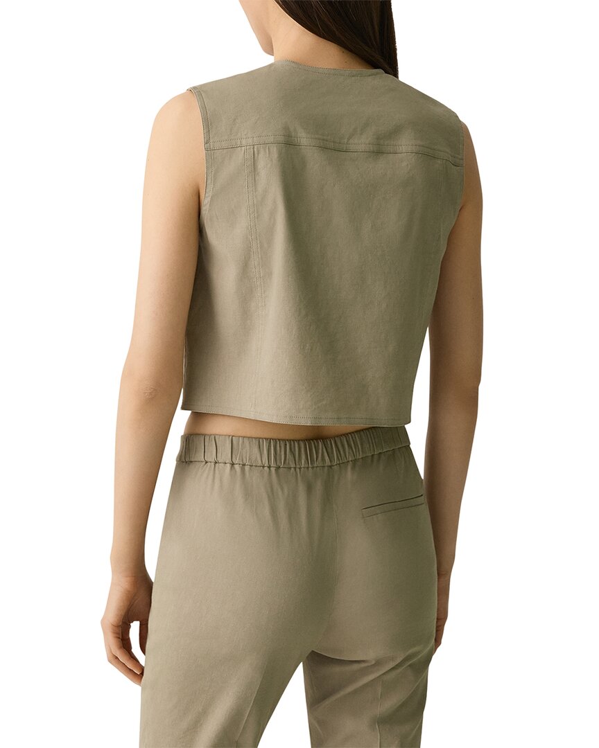 Theory Linen-Blend Trucker Vest
