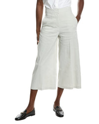 Theory Wide Crop Linen-Blend Pant