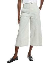 Theory Wide Crop Linen-Blend Pant