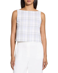 Theory Bateau Neck Linen-Blend Top