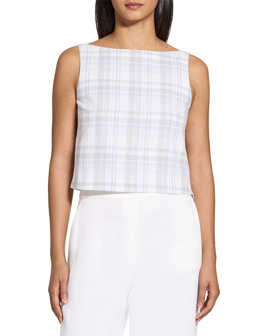 Theory Bateau Neck Linen-Blend Top