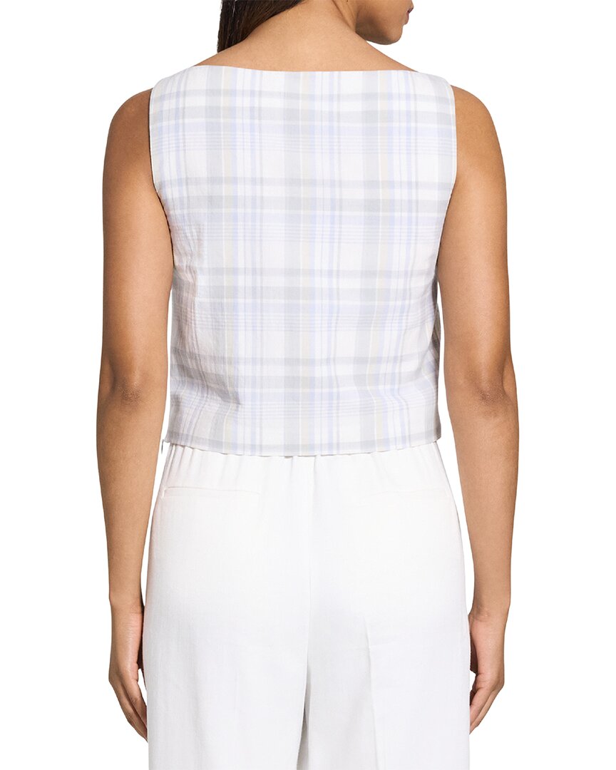 Theory Bateau Neck Linen-Blend Top