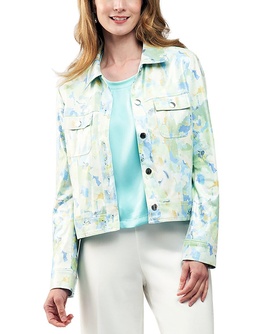 INSIGHT NEW YORK Insight New York Printed Metallic Vegan Leather Jacket