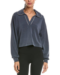 Sweaty Betty Sand Wash Crop Henley Sweatshirt