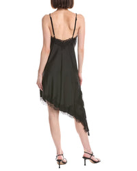 Beulah Lace Mesh Trim Detail Satin Asymmetrical Dress