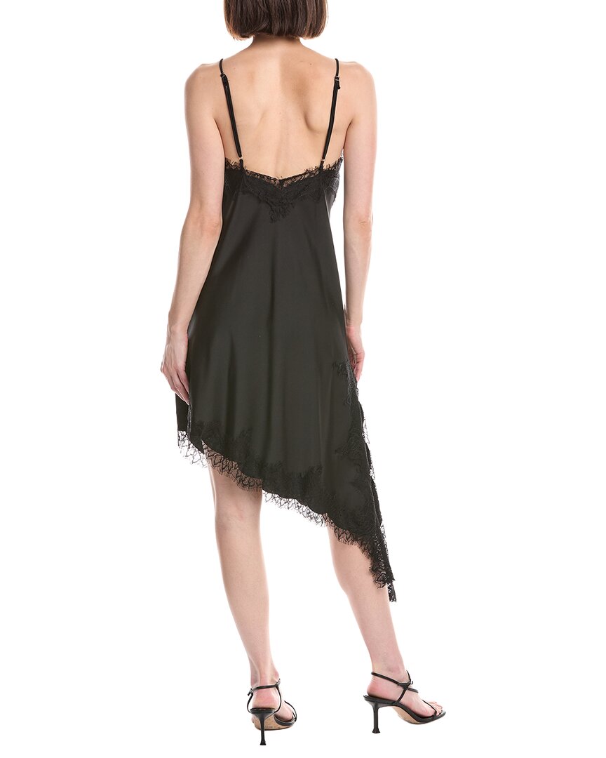 Beulah Lace Mesh Trim Detail Satin Asymmetrical Dress