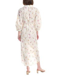Beulah Contrast Floral Print Belted Maxi Shirtdress
