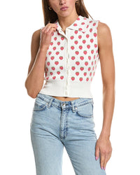 Rowing Blazers Knit Collared Button-Up Cashmere-Blend Tank
