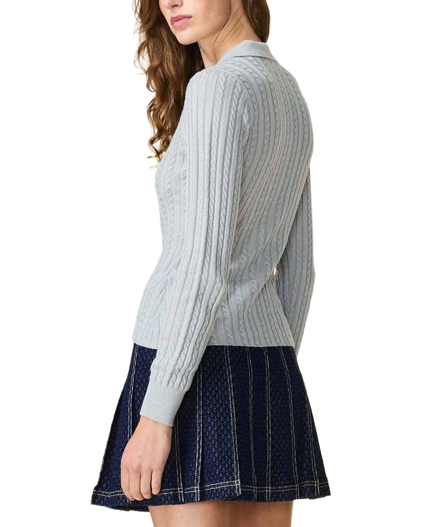Rowing Blazers Cable Knit Collared Wool-Blend Cardigan
