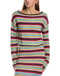 Rowing Blazers Rowing Blazers Stripe Long Sleeve Wool & Mohair-Blend Top